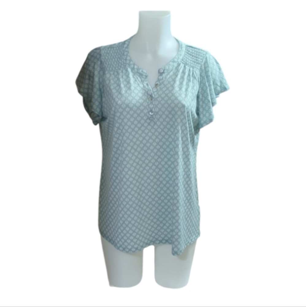 6/$15 Size Medium My Style Women's Blue Patterned Blouses